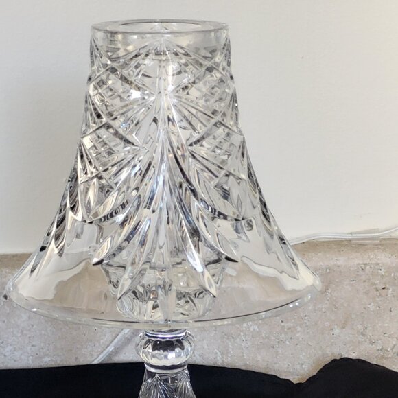 VINTAGE 24% LEAD CRYSTAL TEA LIGHT LAMP - Picture 7 of 14